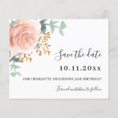 バラ金ゴールドフローラ誕生日を保存する日付カード (正面)