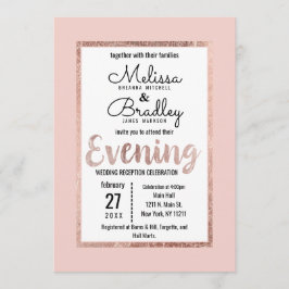 バラ金ゴールドフローラ赤面ピンクブラシスクリプト夕べ 招待状