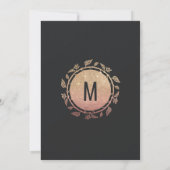 バラ金ゴールドフローラ金ゴールドグラデーショングリッター結婚 招待状 (裏面)