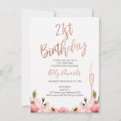 バラ金ゴールドフローラ21歳の誕生日の招待 招待状 (正面)