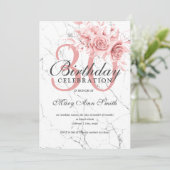 バラ金ゴールドフローラ30th誕生日パーティー大理石 招待状 (スタンド正面)