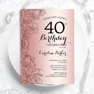バラ金ゴールドフローラ40th誕生日パーティー 招待状