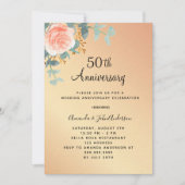 バラ金ゴールドフローラ50周年結婚の贅沢 招待状 (正面)