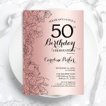 バラ金ゴールドフローラ50th誕生日パーティー 招待状<br><div class="desc">バラ金ゴールドフローラ50th Birthday Party Invitation。ボタニカルモダンアウトラインスケッチのアクセントとタイポグラフィスクリプトフォントを特徴とするミニマルデザイン。トレンディーシンプル招待状カードは女性の日スタイリッシュお祝いに最適。任意のカスタマイズ年齢にすることができる。印刷されたZazzle招待状または即時ダウンロードのデジタル印刷可能なテンプレート。</div>