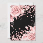 バラ金ゴールドフローラ60thバースデーパーティーブラック 招待状 (裏面)