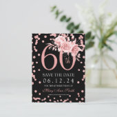 バラ金ゴールドフローラ60th Save The Date Black 招待状 (スタンド正面)