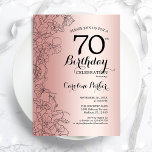 バラ金ゴールドフローラ70th誕生日パーティー 招待状<br><div class="desc">バラ金ゴールドフローラ70th Birthday Party Invitation.ボタニカルモダンアウトラインスケッチのアクセントとタイポグラフィスクリプトフォントを特徴とするミニマルデザイン。トレンディーシンプル招待状カードは女性の日スタイリッシュお祝いに最適。任意のカスタマイズ年齢にすることができる。印刷されたZazzle招待状または即時ダウンロードのデジタル印刷可能なテンプレート。</div>