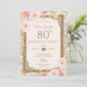 バラ金ゴールドフローラ70th,80th誕生日招待状 招待状 (スタンド正面)