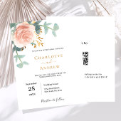 バラ金ゴールドフローラQR RSVP予算結婚式招待状