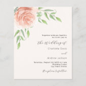 バラ金ゴールドフローラQR RSVP結婚式招待状 (正面)