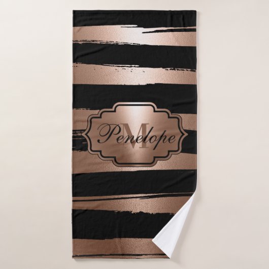 バラ金ゴールドブストライプラシ バスタオルセット (バスタオル)