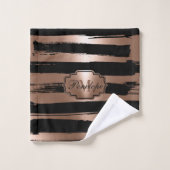 バラ金ゴールドブストライプラシ バスタオルセット (ウォッシュタオル)