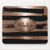 バラ金ゴールドブストライプラシ マウスパッド (正面)