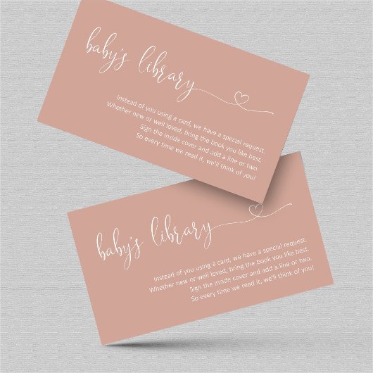 バラ金ゴールドブックリクエスト – ベビーシャワー招待状 エンクロージャーカード