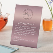 バラ金ゴールドブティックアパレルストアリターンポリシー 台座サイン (インサイチュ)