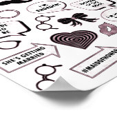 バラ金ゴールドブライダルシャワーおもしろいパーティー印刷可能なプロパティ ポスター (角)