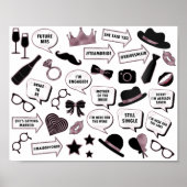 バラ金ゴールドブライダルシャワーおもしろいパーティー印刷可能なプロパティ ポスター (正面)