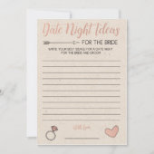 バラ金ゴールドブライダルシャワーゲーム – 日付ナイトアイディア 招待状 (正面)