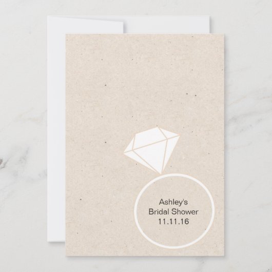 バラ金ゴールドブライダルシャワーゲーム – 日付ナイトアイディア 招待状 (裏面)