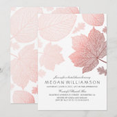 バラ金ゴールドブライダルシャワー招待状 招待状 (正面/裏面)