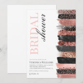 バラ金ゴールドブライダルシャワー招待 招待状 (正面/裏面)