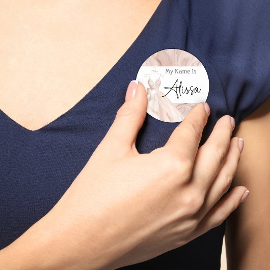 バラ金ゴールドブライダルドレスシャワー名 ラウンドシール