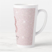 バラ金ゴールドブラシグリッターモノグラム名ラテマグ カフェラテマグ (右)