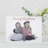 バラ金ゴールドブラシスクリプトクリスマスホリデーフォト シーズンカード (スタンド正面)