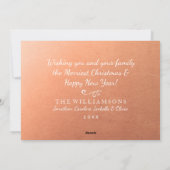 バラ金ゴールドブラシスクリプトクリスマスホリデーフォト シーズンカード (裏面)