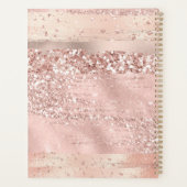 バラ金ゴールドブラシストロークグリッタースクリプトモノグラム プランナー手帳 (裏面)