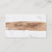 バラ金ゴールドブラシストロークシルバーホワイトフォイルマーブル 名刺 (正面)