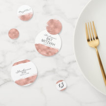 バラ金ゴールドブラシストロークバルミツワーテーブル紙吹雪