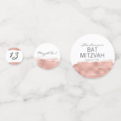 バラ金ゴールドブラシストロークバルミツワーテーブル紙吹雪 コンフェッティ (正面)