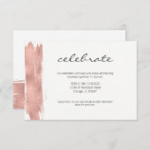 バラ金ゴールドブラシストロークバルミツワー披露宴カード エンクロージャーカード (正面/裏面)