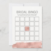 バラ金ゴールドブラシストロークブライダルシャワービンゴゲーム 招待状 (正面)