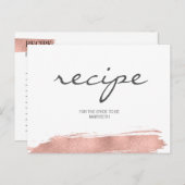 バラ金ゴールドブラシストロークブライダルシャワーレシピカード ポストカード (正面/裏面)