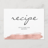 バラ金ゴールドブラシストロークブライダルシャワーレシピカード ポストカード (正面)