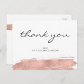 バラ金ゴールドブラシストロークブライダルシャワー感謝してい葉書 ポストカード (正面/裏面)