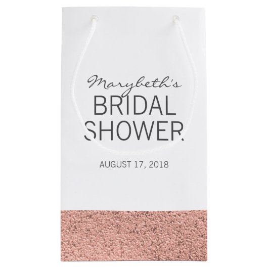 バラ金ゴールドブラシストロークブライダルシャワー抱き枕 スモールペーパーバッグ (裏面)