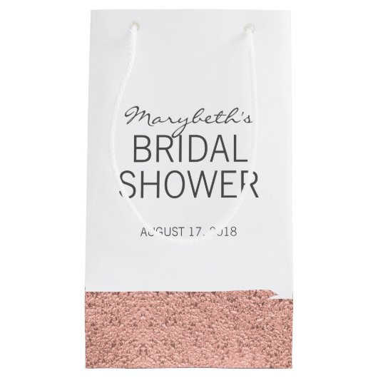 バラ金ゴールドブラシストロークブライダルシャワー抱き枕 スモールペーパーバッグ (正面)