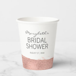 バラ金ゴールドブラシストロークブライダルシャワー紙カップ 紙コップ