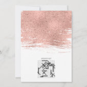 バラ金ゴールドブラシストロークブライダル単語検索ゲーム 招待状 (裏面)