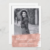 バラ金ゴールドブラシストローク卒業 サンキューカード (正面/裏面)