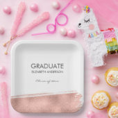 バラ金ゴールドブラシストローク卒業 ペーパープレート (パーティー)