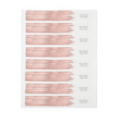 バラ金ゴールドブラシストローク周回住所 シール ラップアラウンドラベル (シート)