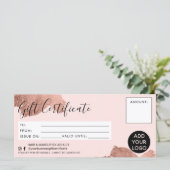 バラ金ゴールドブラシストローク箔ギフト証明書ロゴ (スタンド正面)