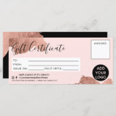 バラ金ゴールドブラシストローク箔ギフト証明書ロゴ (正面/裏面)