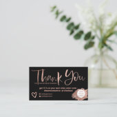 バラ金ゴールドブラシフォントブラックシック感謝していオーダー 名刺 (スタンド正面)