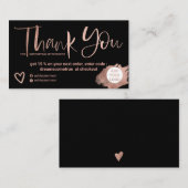 バラ金ゴールドブラシフォントブラックシック感謝していオーダー 名刺 (正面/裏面)