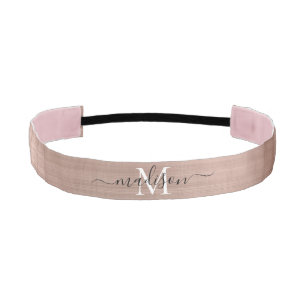 バラ金ゴールドブラシメタルモノグラムガーリースクリプト アスレチックヘッドバンド